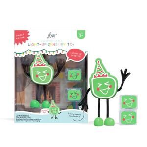 NEW Glo Pals Christmas Pal Light-Up Sensory Bath Toy w Cubes Kids Stocking